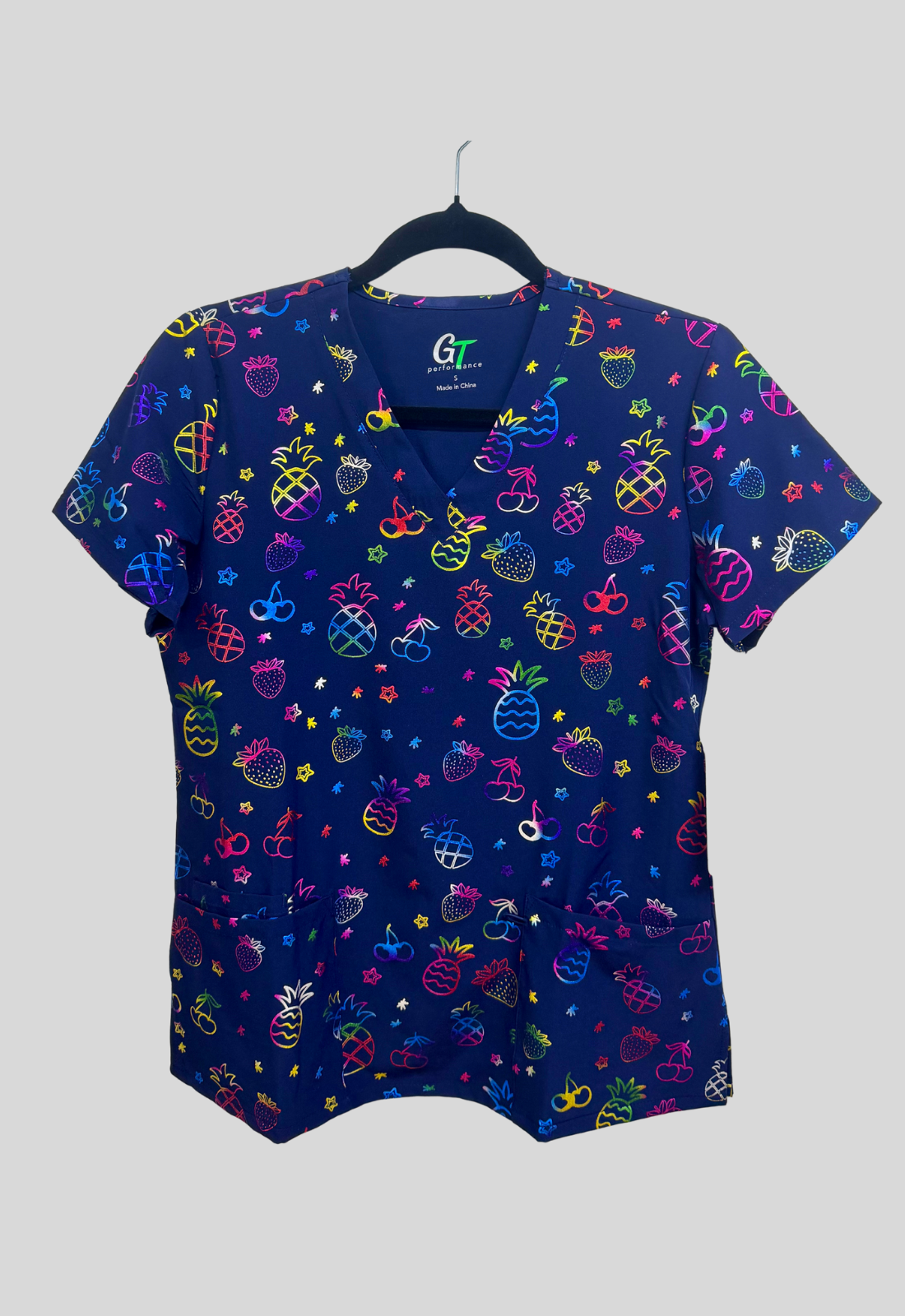 POLERA CLÍNICA ESTAMPADA MUJER GT 1861NV
