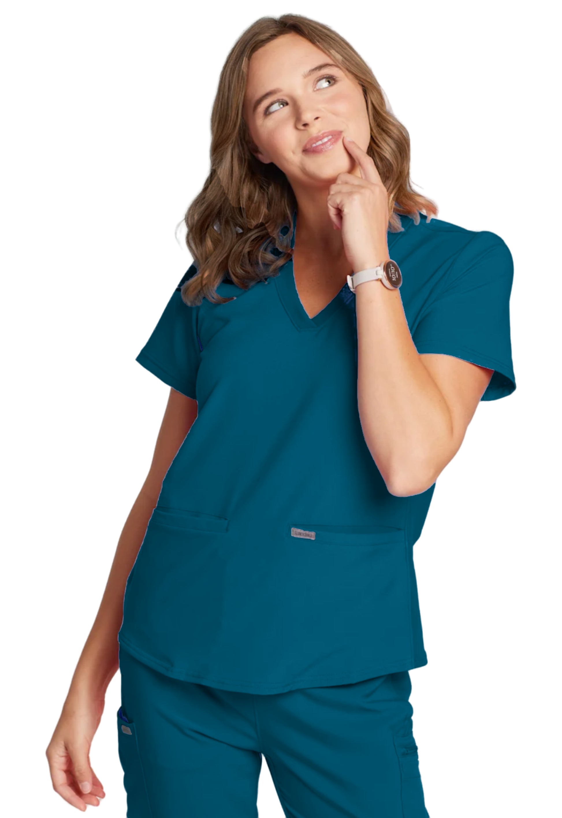 POLERA CLÍNICA MUJER FORWARD LT100 CARIBBEAN BLUE