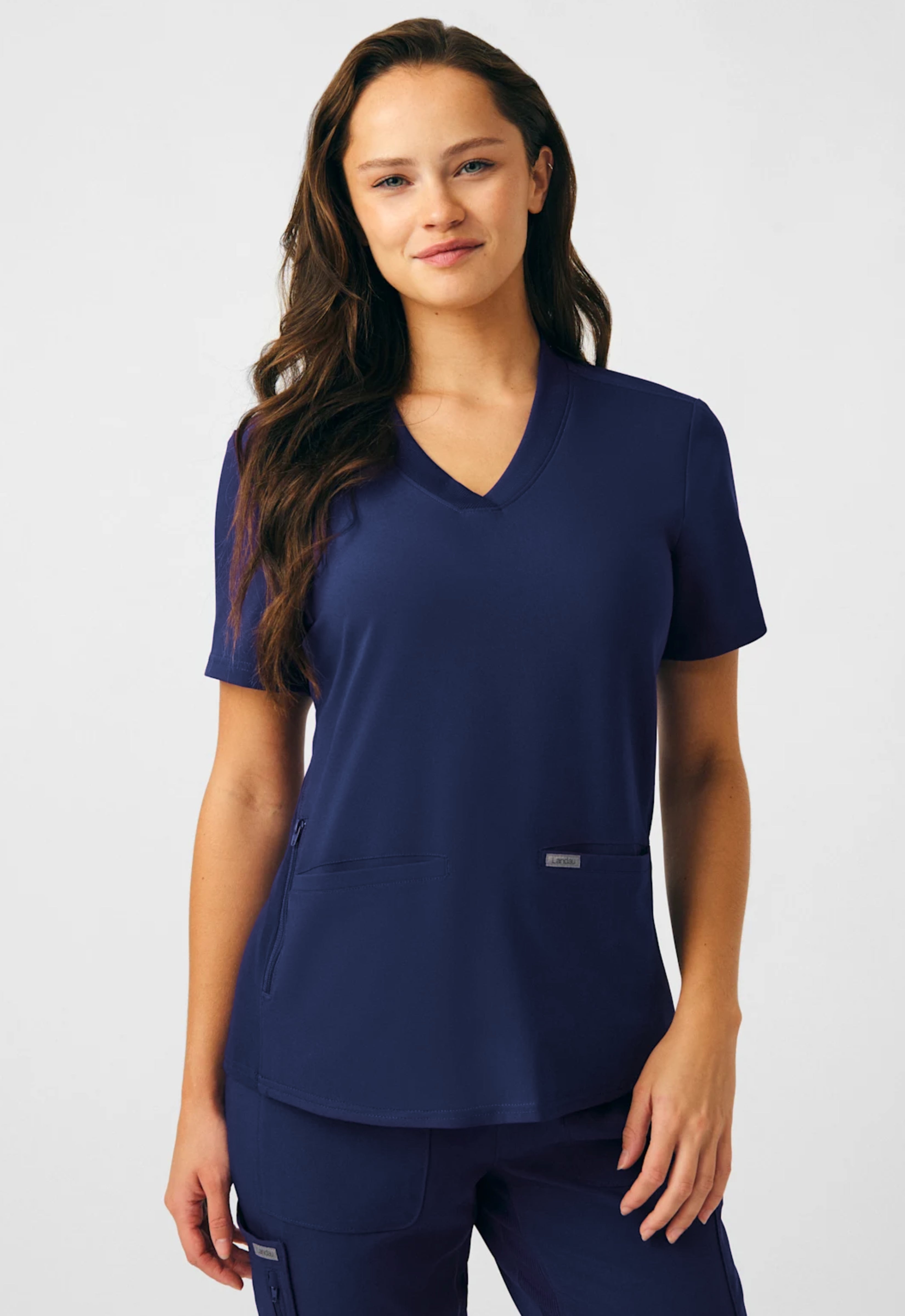 POLERA CLÍNICA MUJER FORWARD LT100 AZUL MARINO
