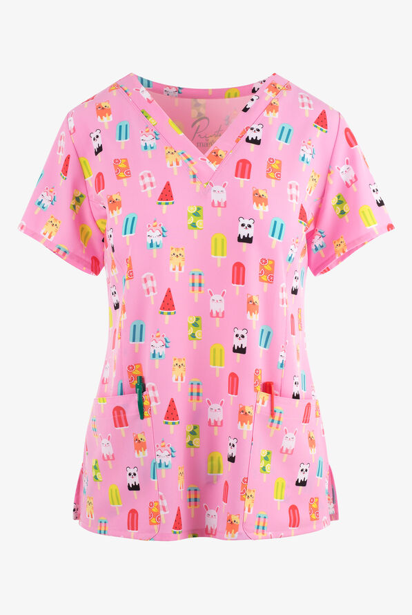 POLERA CLÍNICA ESTAMPADA MUJER 9810 SWSM