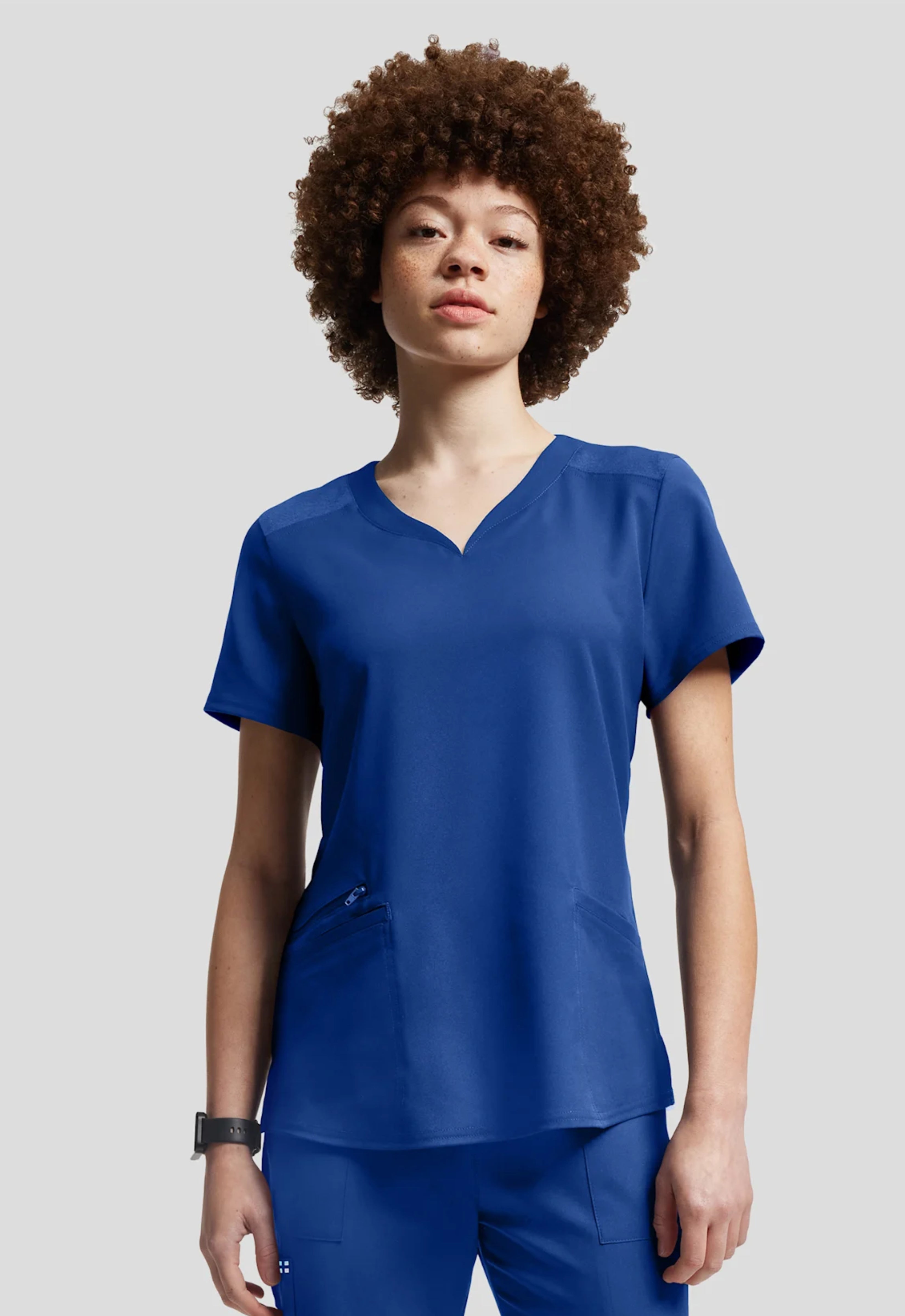 POLERA CLÍNICA MUJER VIBE WT121 AZUL REY