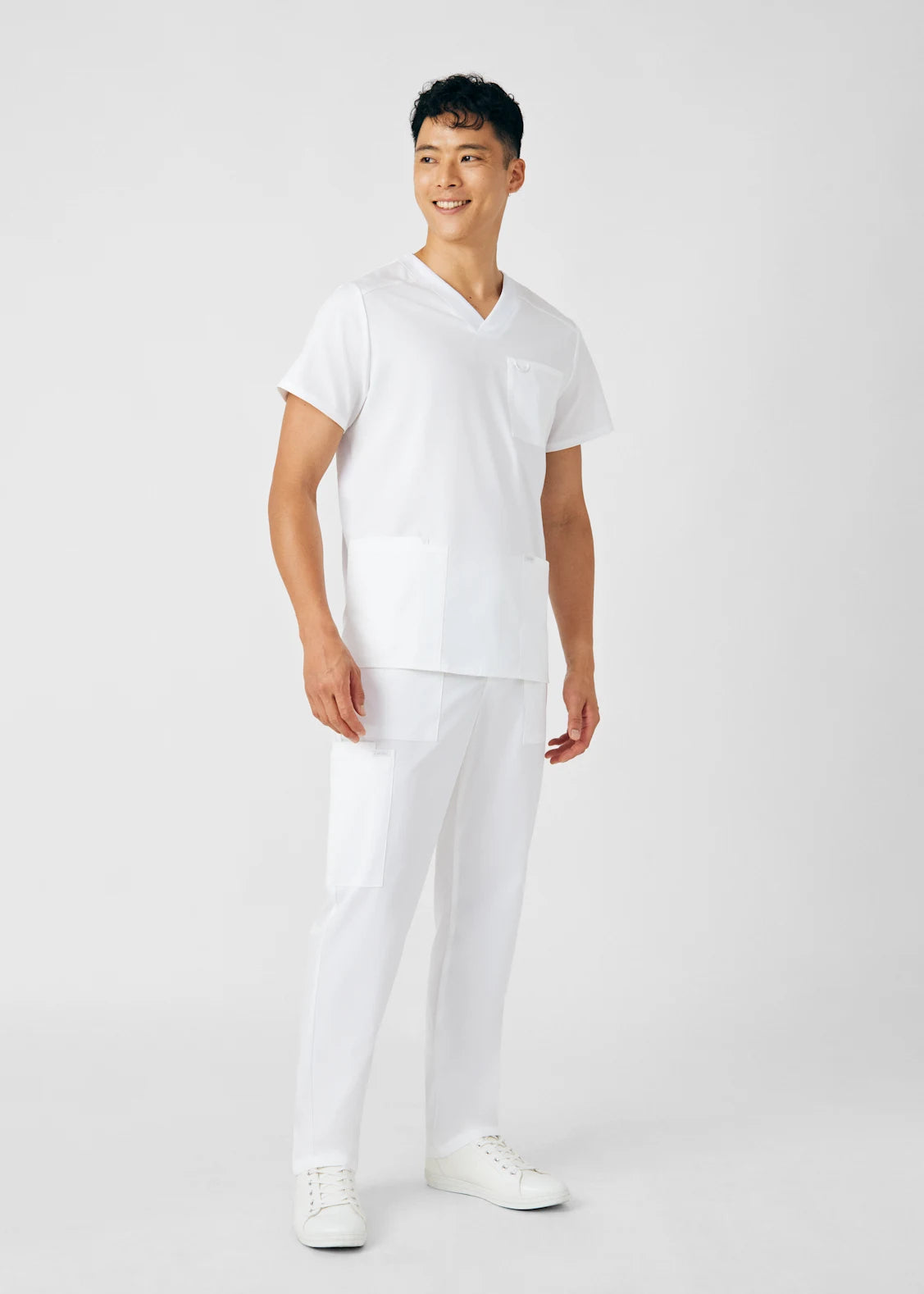 POLERA CLÍNICA HOMBRE PROFLEX LT109 BLANCO