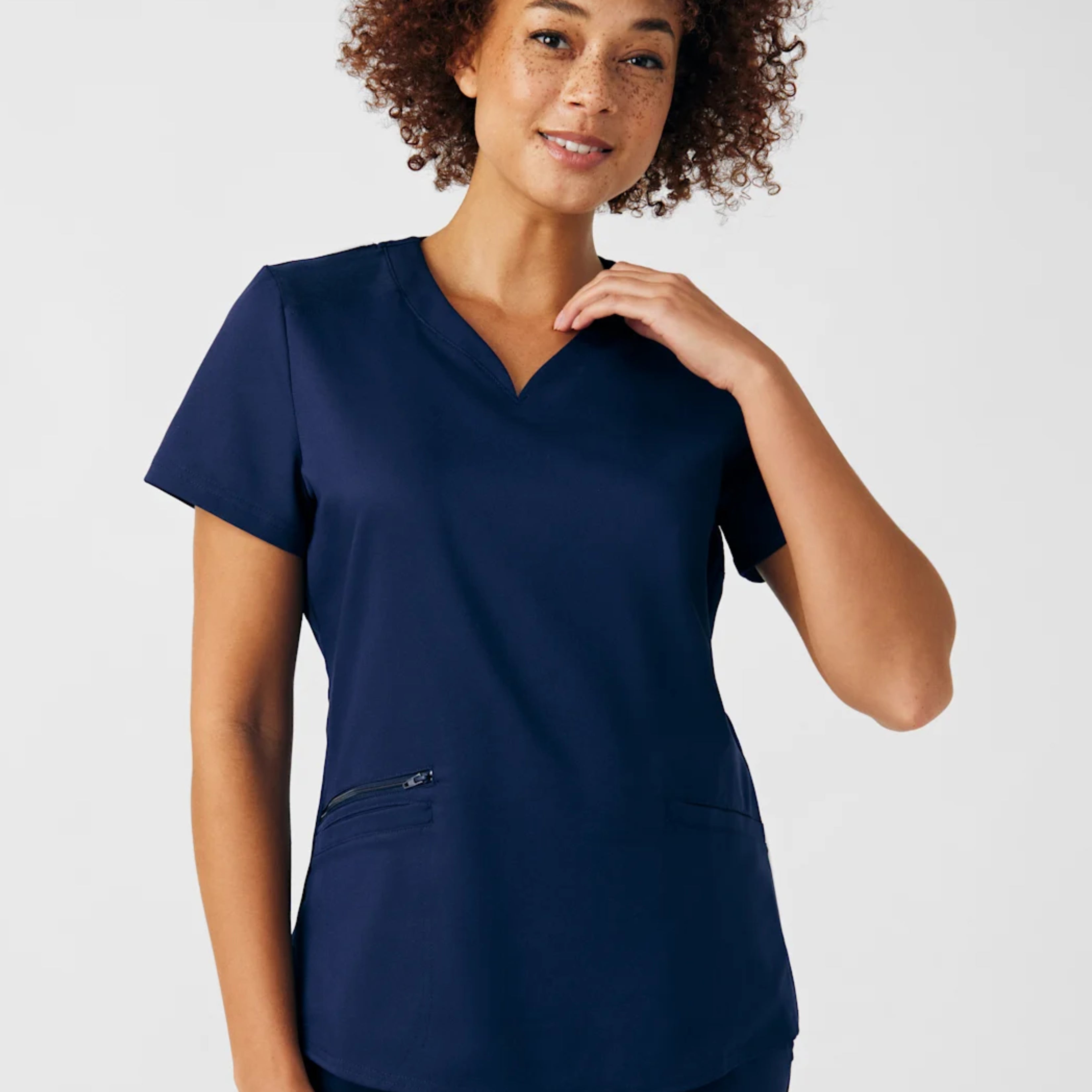 POLERA CLÍNICA MUJER VIBE WT121 AZUL MARINO