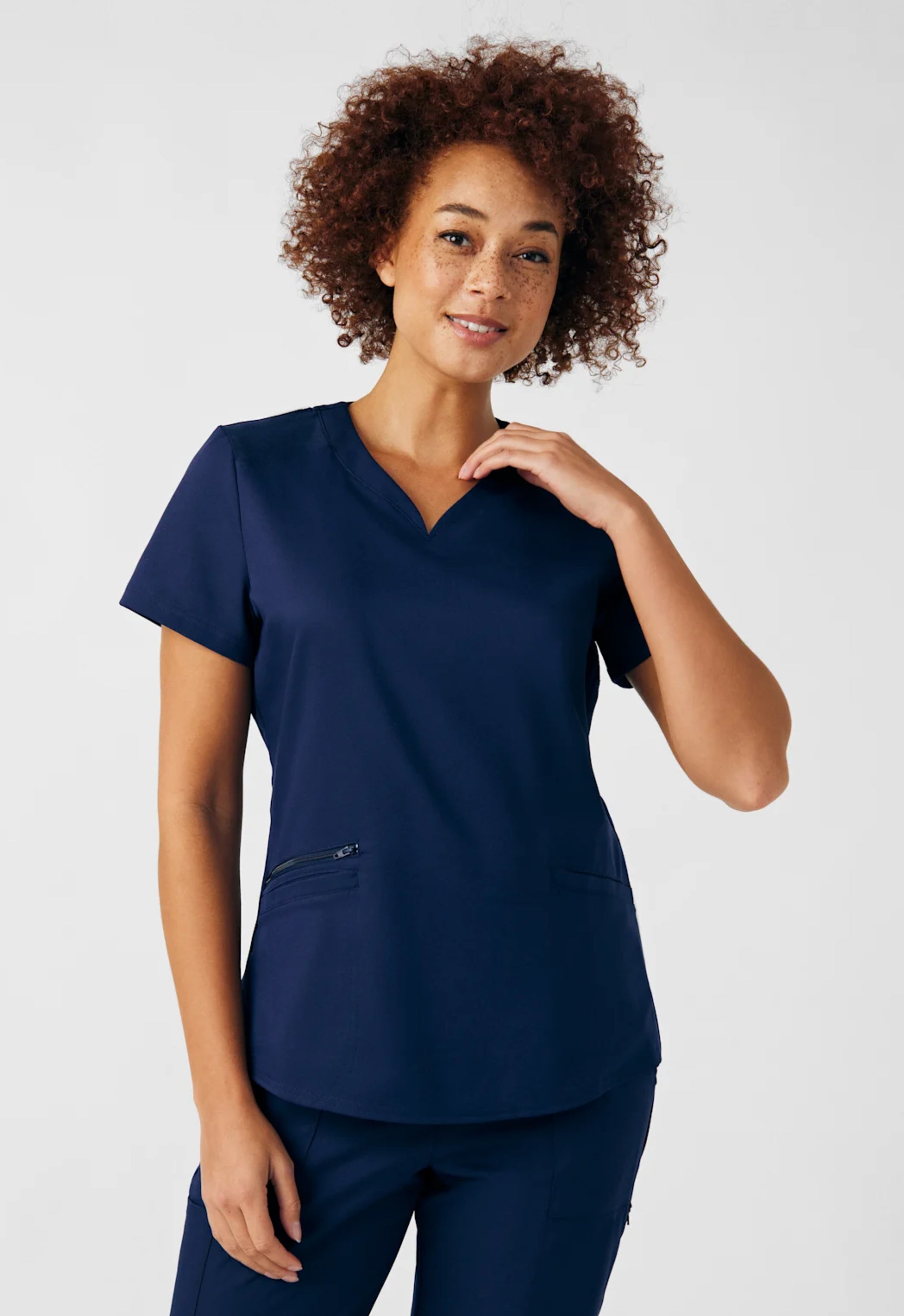 POLERA CLÍNICA MUJER VIBE WT121 AZUL MARINO